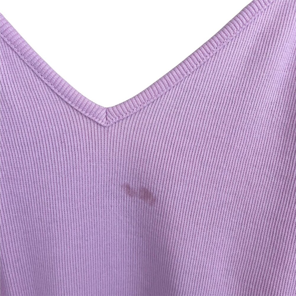 bp Nordstrom lavender pink bouquet v-neck ribbed thong tank top bodysuit medium - Picture 9 of 12